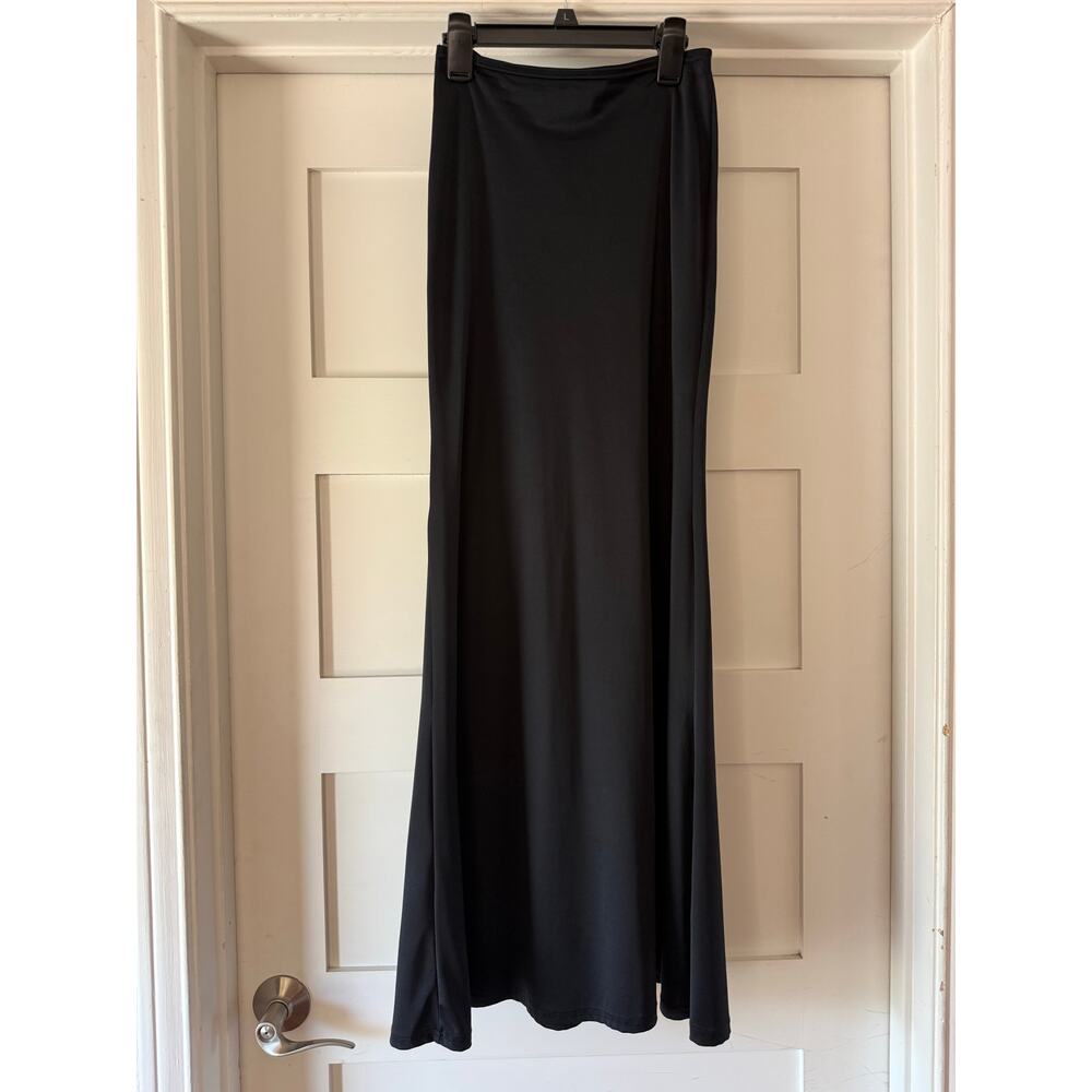 Vintage Y2K Black Maxi Skirt Minimalist 90s Goth Glam Size